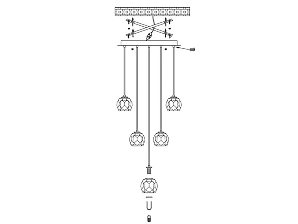 How to install ceiling hanging boards of different light fixture?