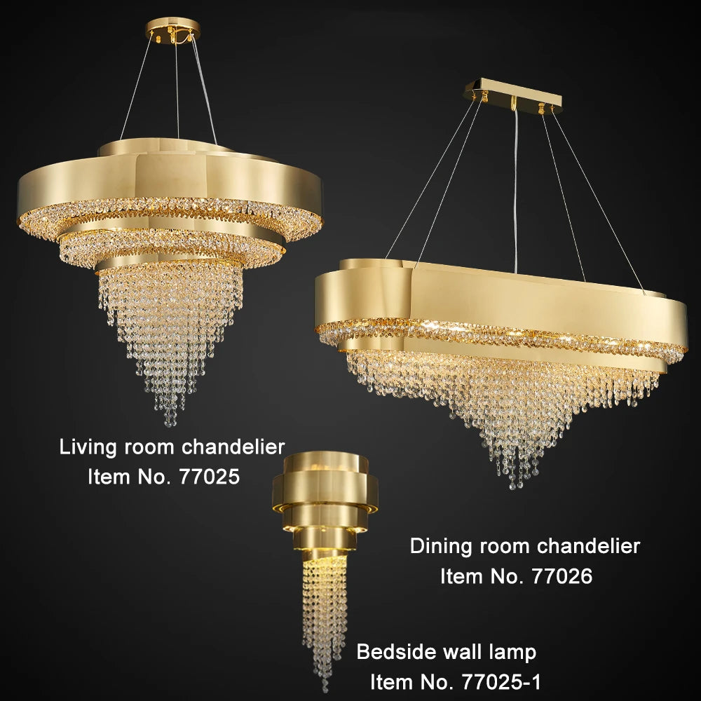 Shiny Gold Modern Crystal Lamps For Home-Anima Series