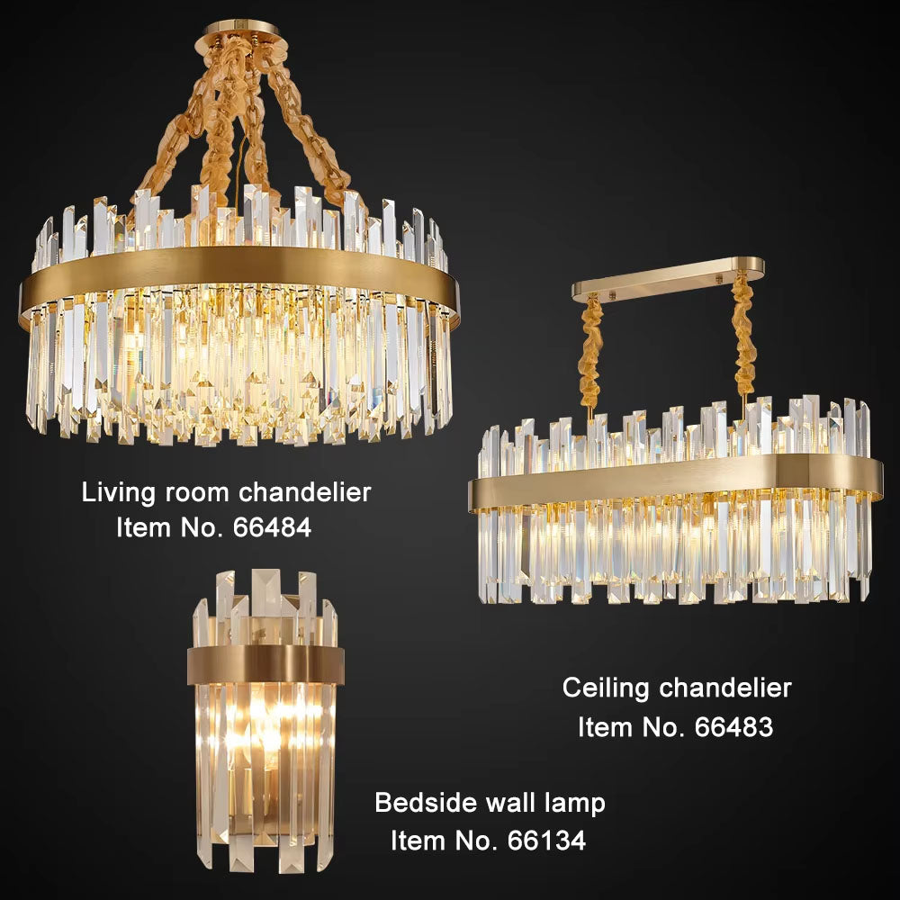 Brushed Gold Modern Chandelier Lighting-Lgnis Series