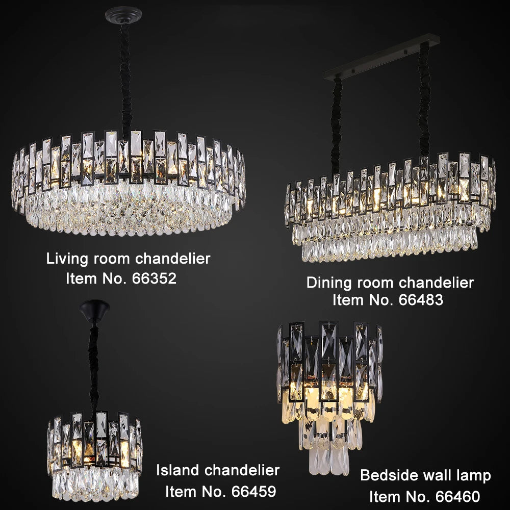 Contemporary luxurious black chandeliers for interior decor-Mirage  Series