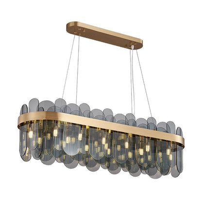 Glass rectangular living room chandelier Horizon Pendant yoogee