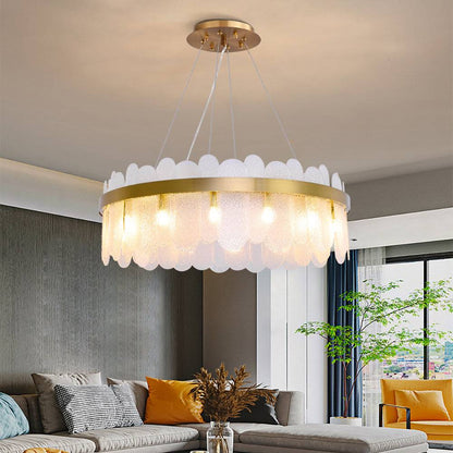 Glass Round Living Room Chandelier Horizon