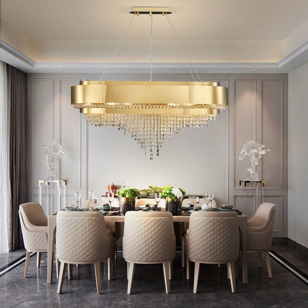 gold crystal dining room chandelier Anima Pendant