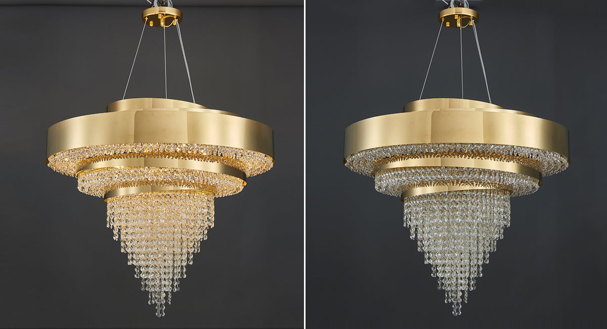 Golden crystal living room chandelier Anima