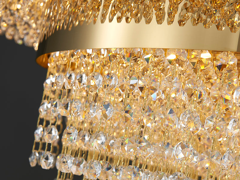 Golden crystal living room chandelier Anima detail