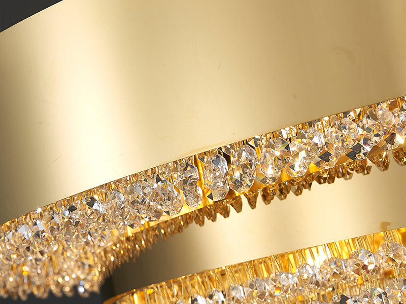 Golden crystal living room chandelier Anima detail