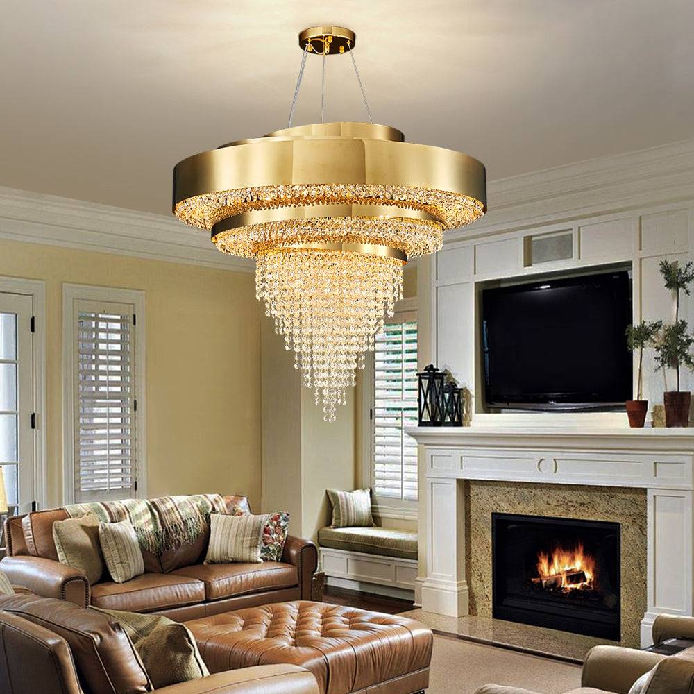 Golden crystal living room chandelier Anima