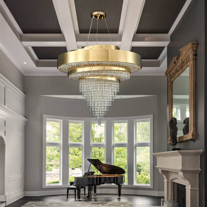 Golden crystal living room chandelier Anima