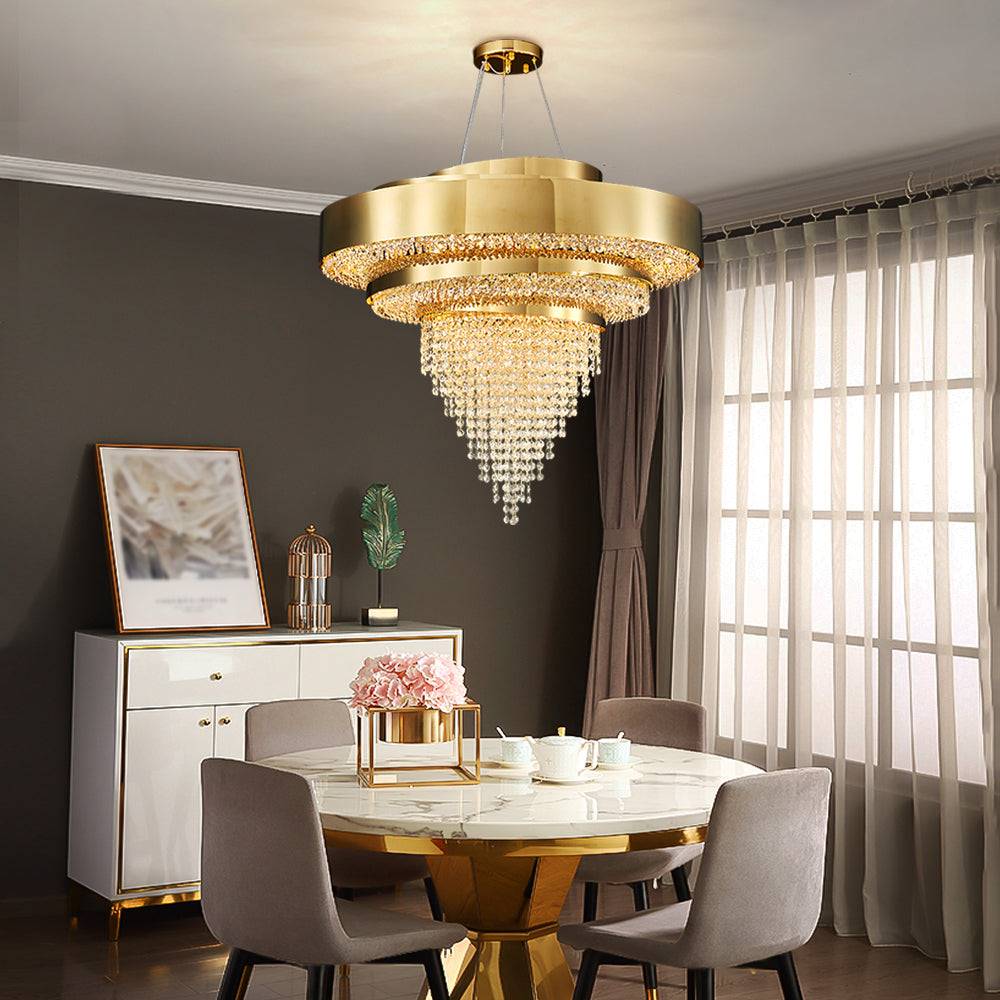 Golden crystal living room chandelier Anima