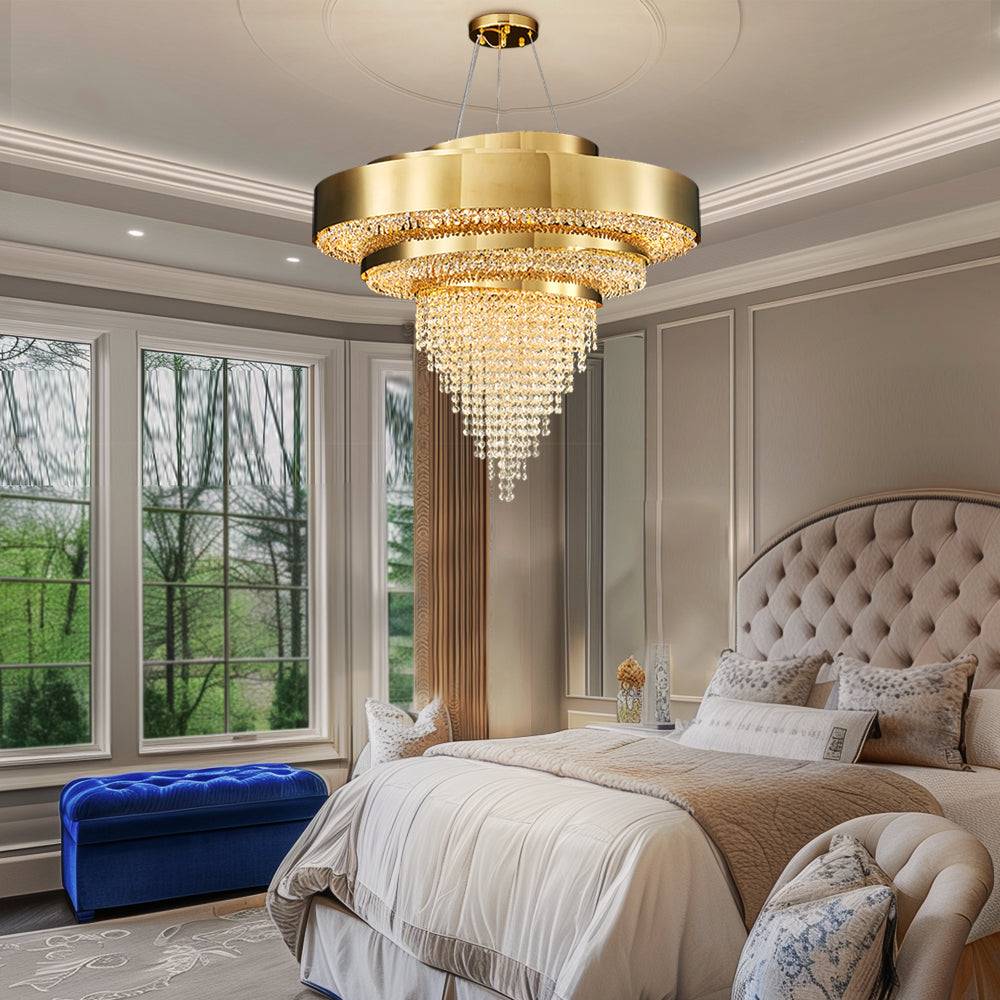 Golden crystal living room chandelier Anima