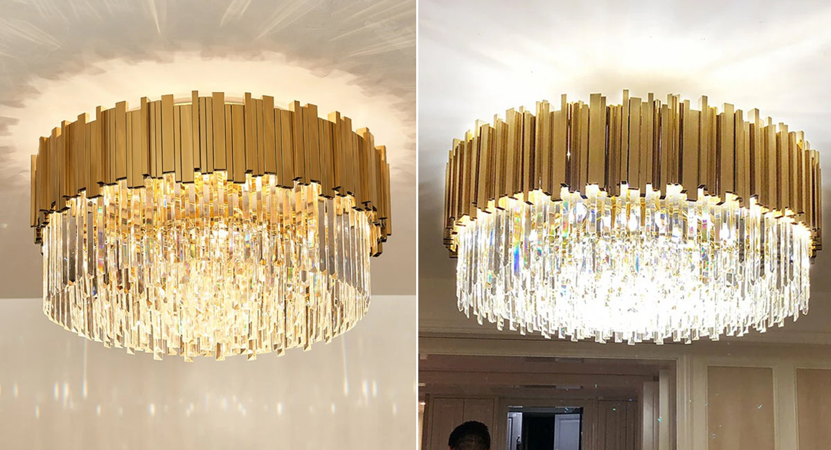 Golden crystal living room ceiling light Astra Ceiling yoogee