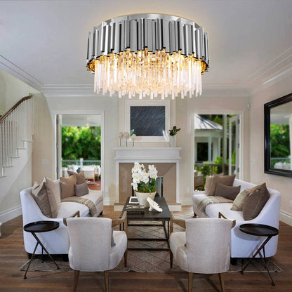 Chrome crystal living room ceiling lamp Astra Ceiling