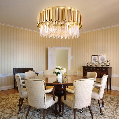 Round gold crystal living room ceiling light Astra Ceiling