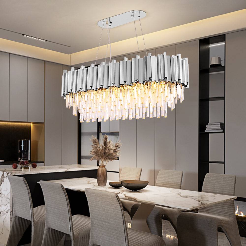 Chrome led crystal dining room chandelier Astra Pendant