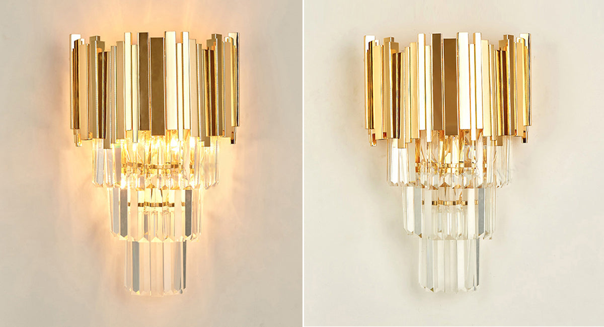 Golden crystal indoor wall lamp Astra Sconce yoogee