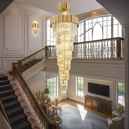 Led crystal stair chandelier Astra-Staircase-X