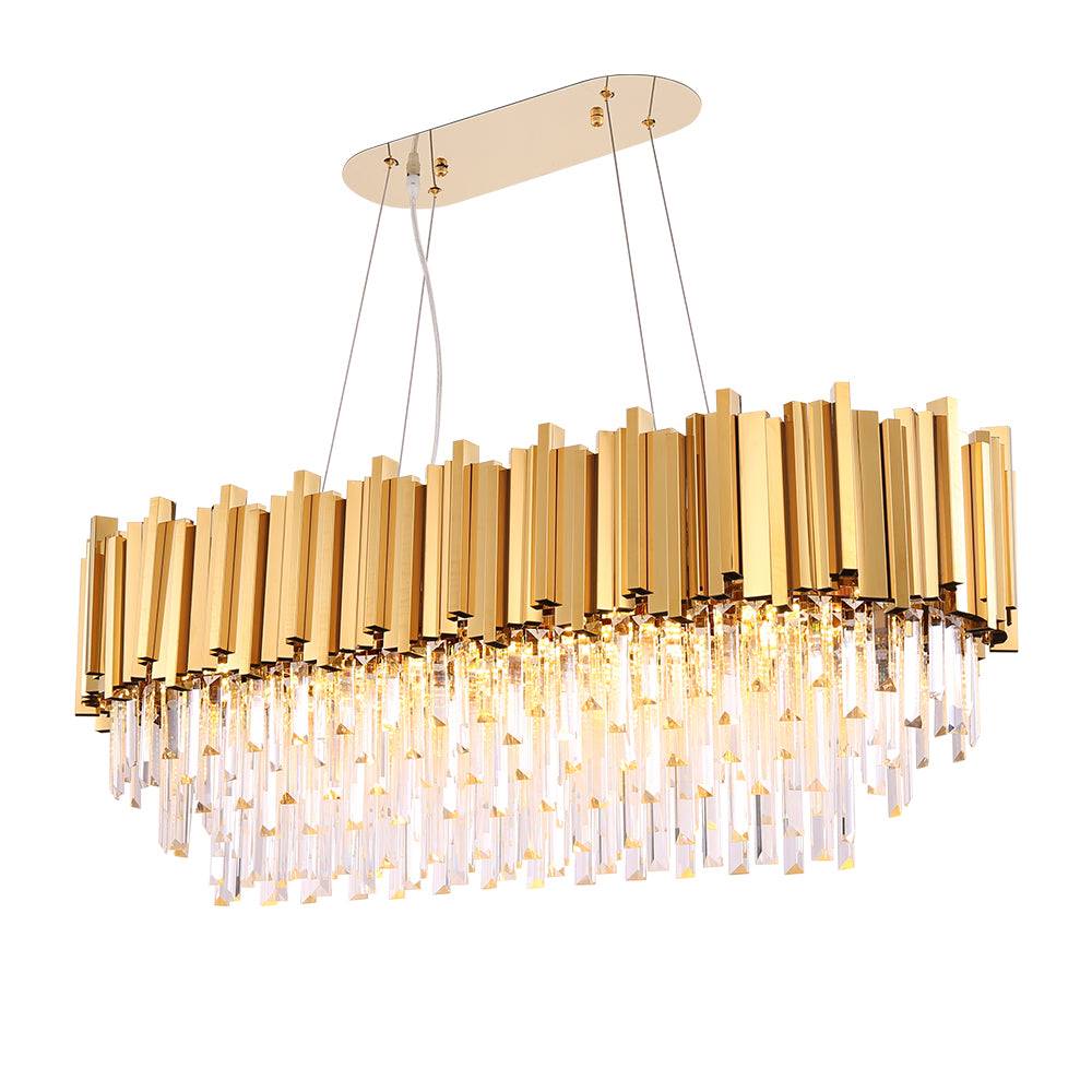 Golden crystal living room chandelier Astra Pendant yoogee