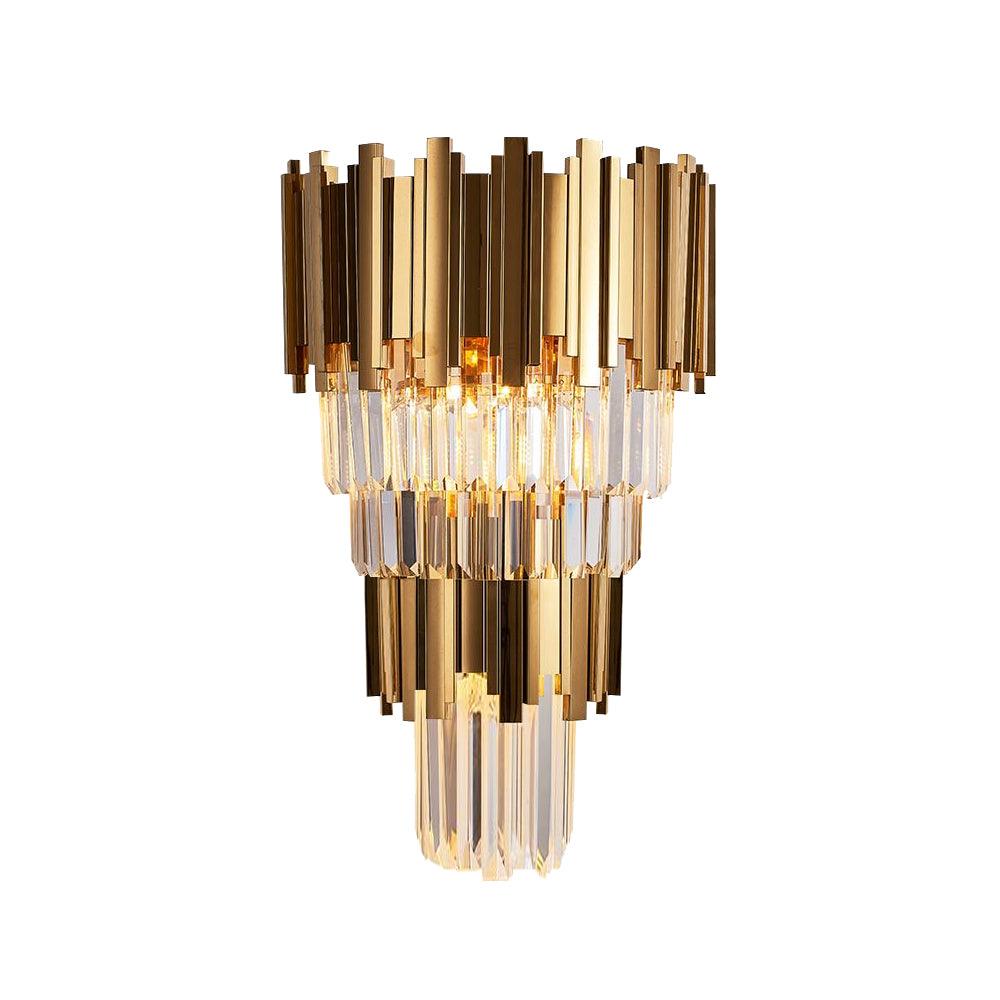 Double layer golden crystal indoor wall lamp Astra Sconce-X yoogee