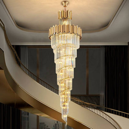 Staircase crystal chandelier light