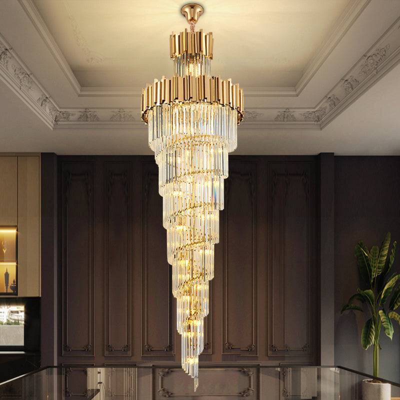 Staircase crystal chandelier light