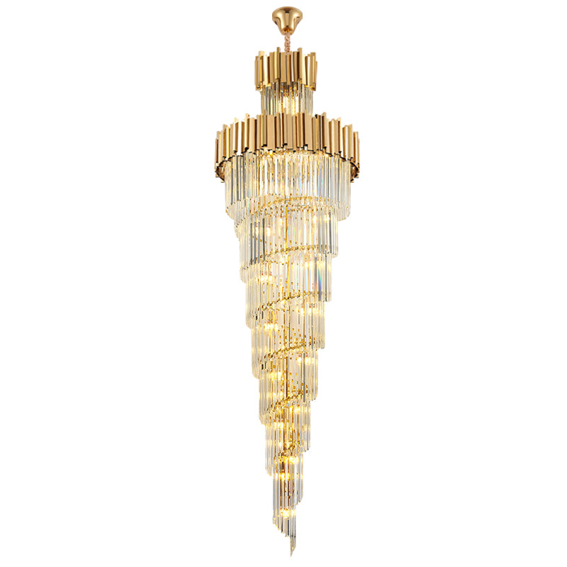 Staircase crystal chandelier light