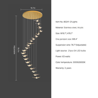 19.7" luxury indoor lighting for stair Aurelia