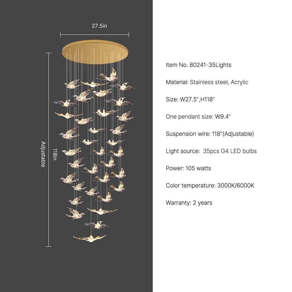 27.5" gold home deor modern chandelier Aurelia