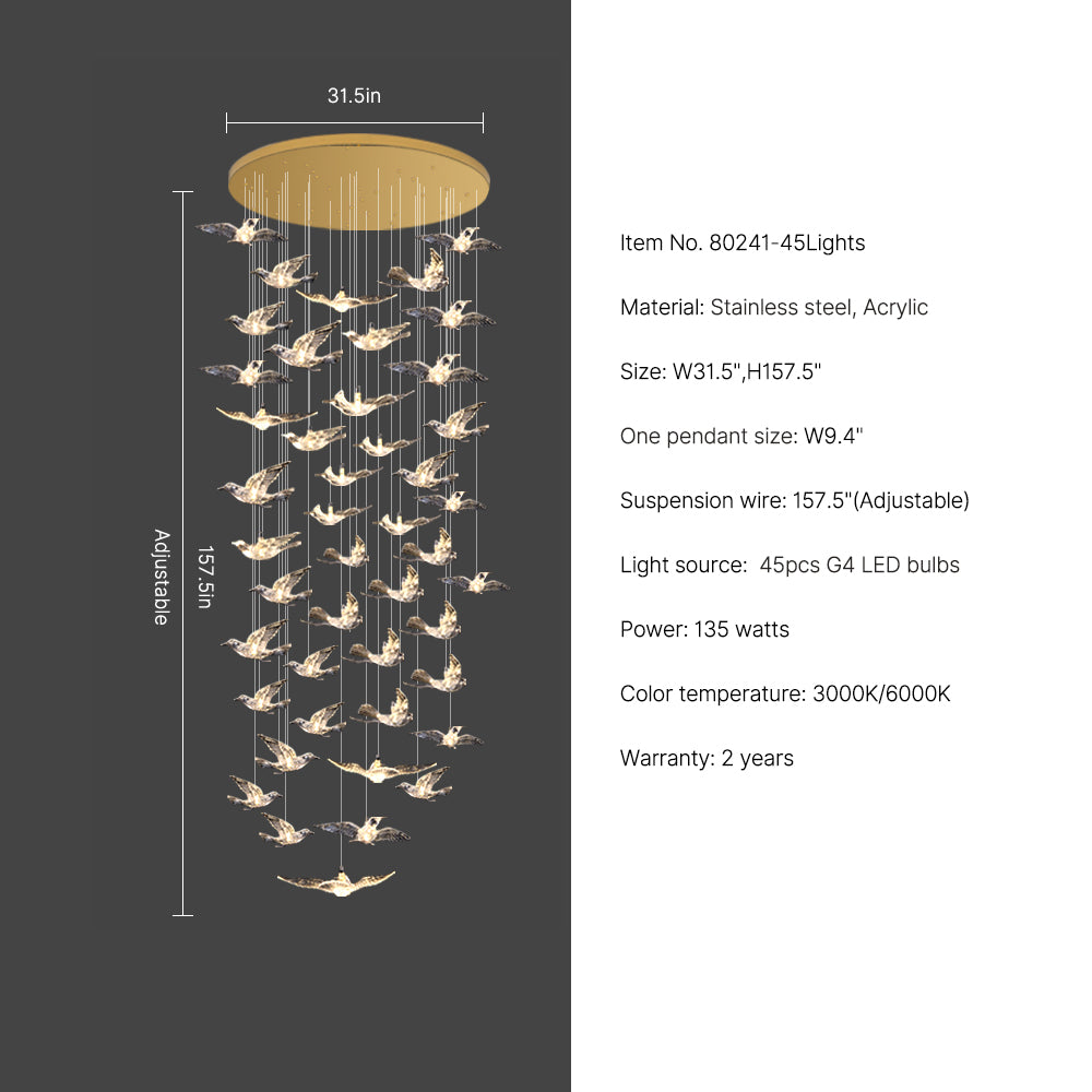 31.5" led home decor large lighting for stair Aurelia