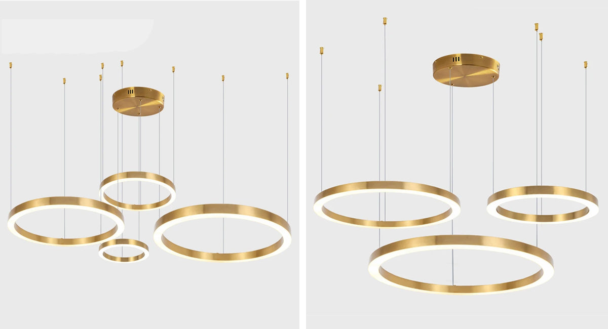 Golden Circle Living Room Pendant Light Aurora