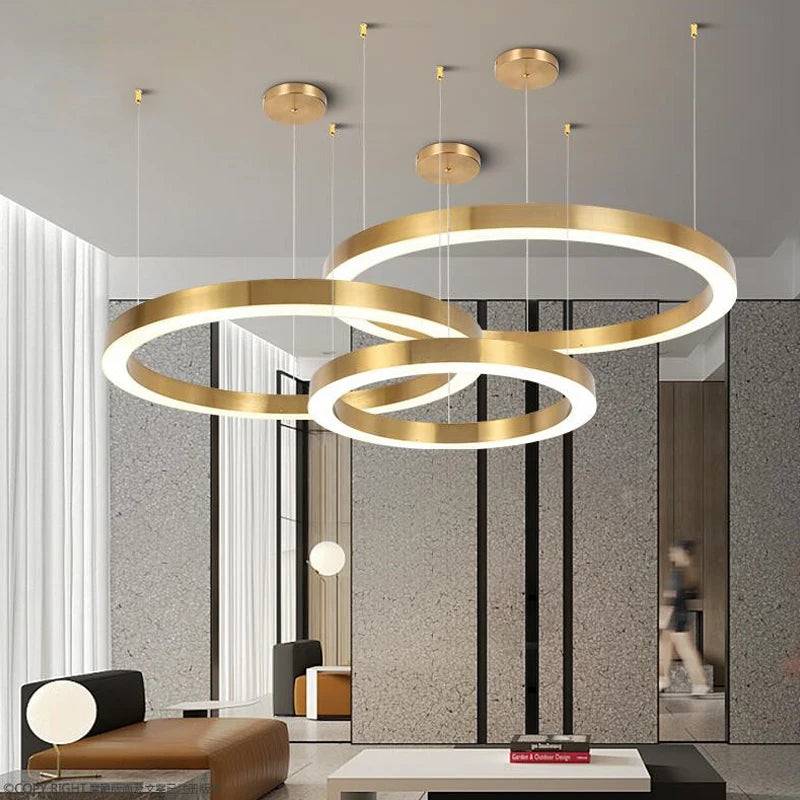 Golden Circle Living Room Pendant Light Aurora