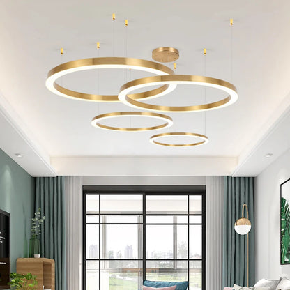 Golden Circle Living Room Pendant Light Aurora