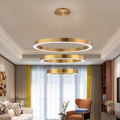 Golden Circle Living Room Pendant Light Aurora