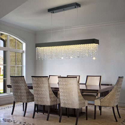 Rectangular tassel crystal restaurant pendant light Bling Pendant