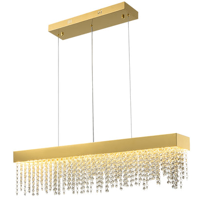 Rectangular tassel crystal restaurant pendant light Bling Pendant yoogee