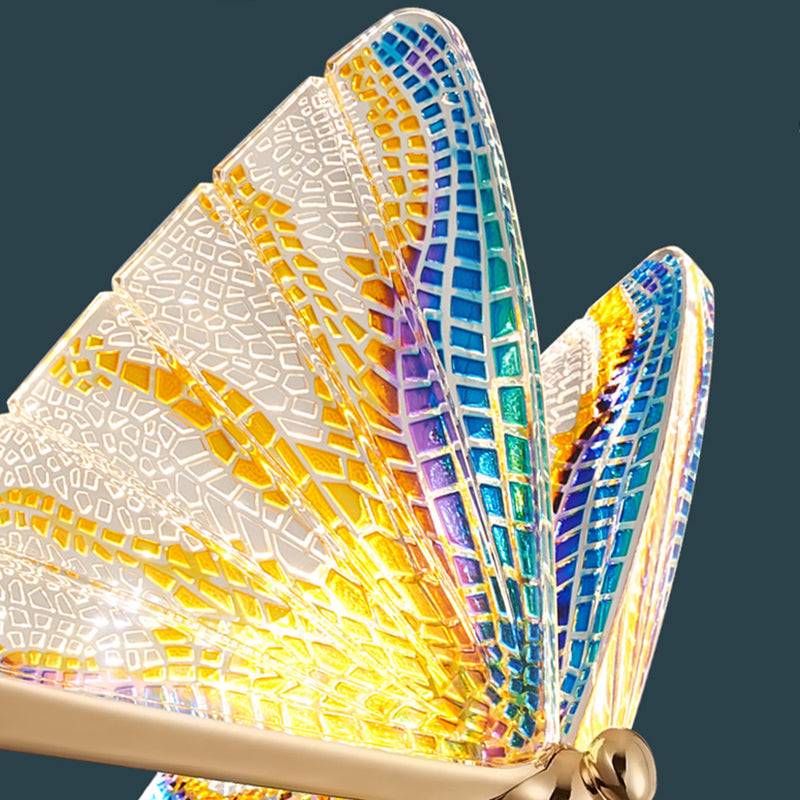 Multiple colorful butterfly-shaped Golden Crystal chandeliers Butterfly