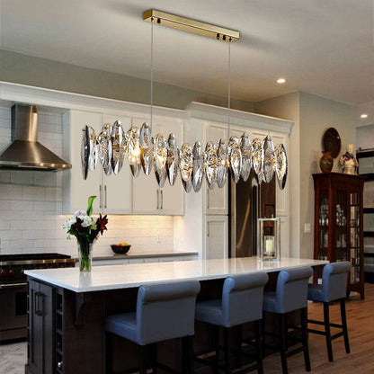 Smoke grey crystal rdinging room chandelier Cascadia Pendant