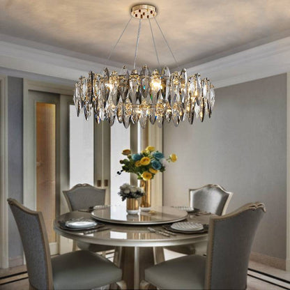 Modern smoke gray crystal chandelier Cascadia