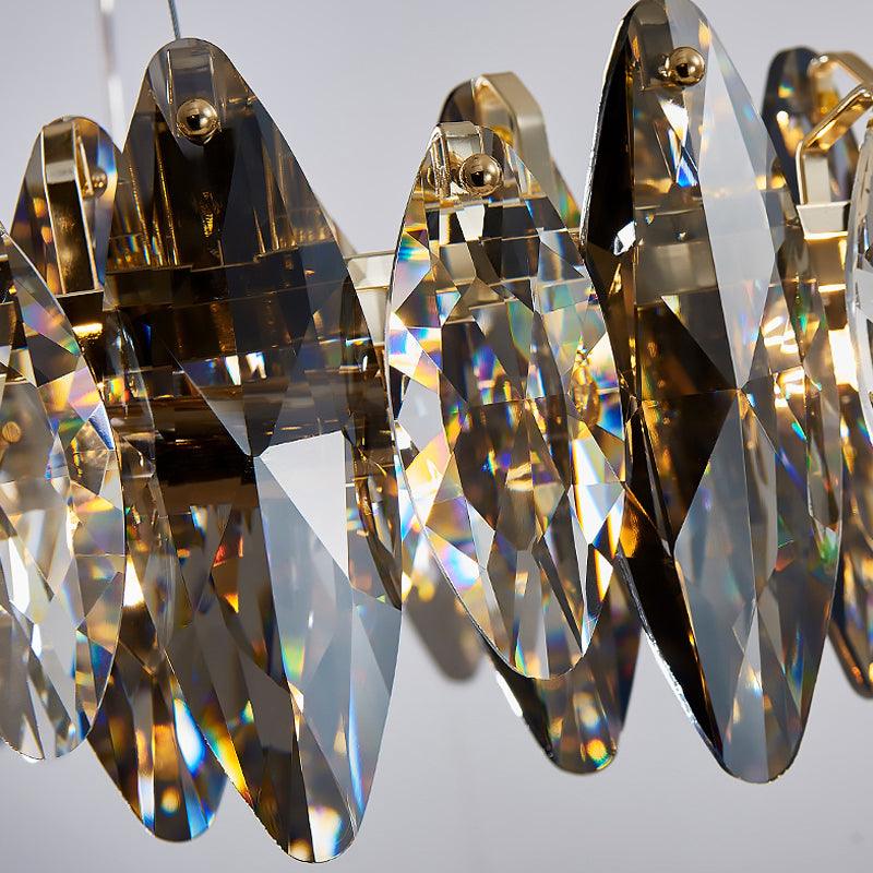 Shiny smoke gray crystal for chandelier Cascadia