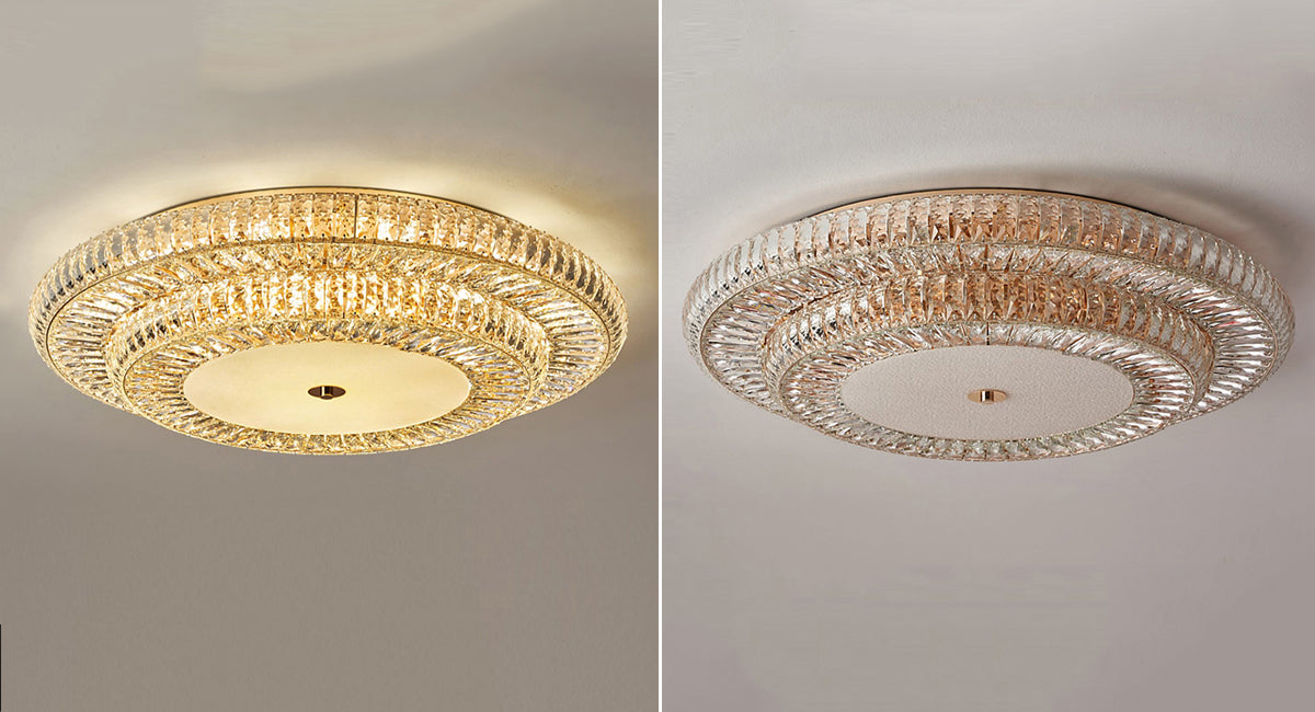 Golden round crystal living room ceiling light Crown Ceiling