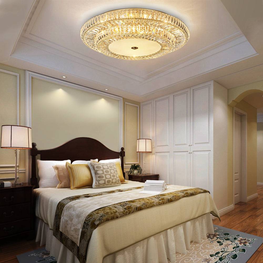 Golden round crystal living room ceiling light Crown Ceiling