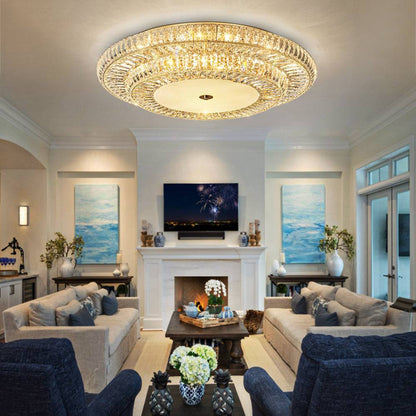 Golden round crystal living room ceiling light Crown Ceiling