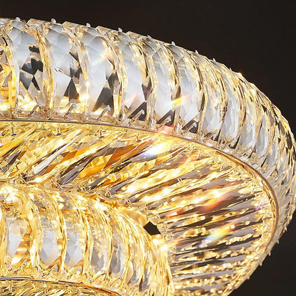 Golden round crystal living room ceiling light Crown Ceiling