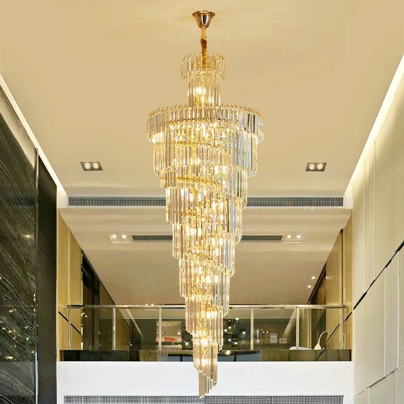 luxury crystal chandelier Dazzling Staircase