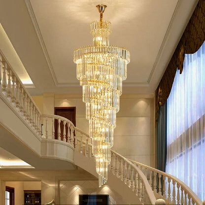 luxury crystal chandelier Dazzling Staircase