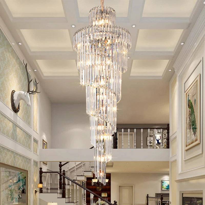 luxury crystal chandelier Dazzling Staircase