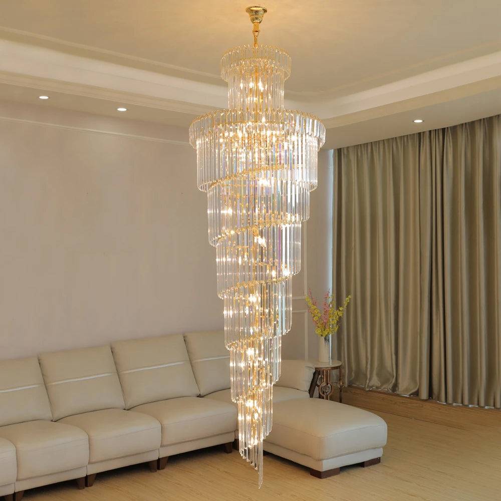 luxury crystal chandelier Dazzling Staircase