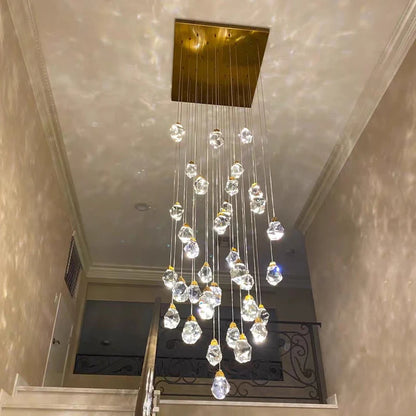 Multi lamp head staircase chandelier Diamond Staircase