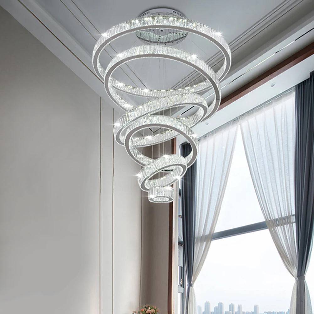 Chrome rings crystal chandelier for living room Dreams