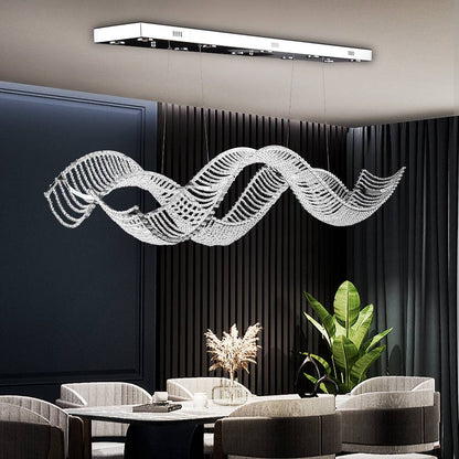 Wave shaped crystal restaurant chandelier Dreamy