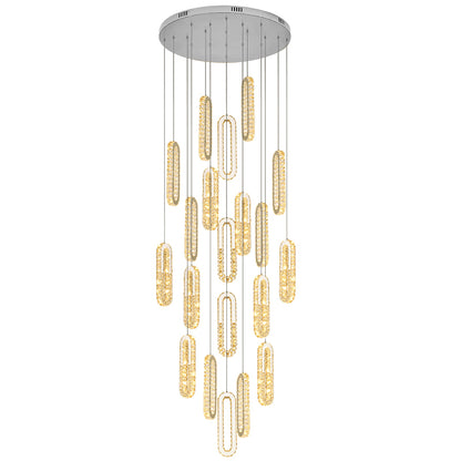 ceiling hanging crystal chandelier Duplex Staircase